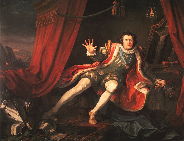 18. yüzyıl ünlü aktörü Garrick III. Richard rolünde. Ressam:William Hogarth